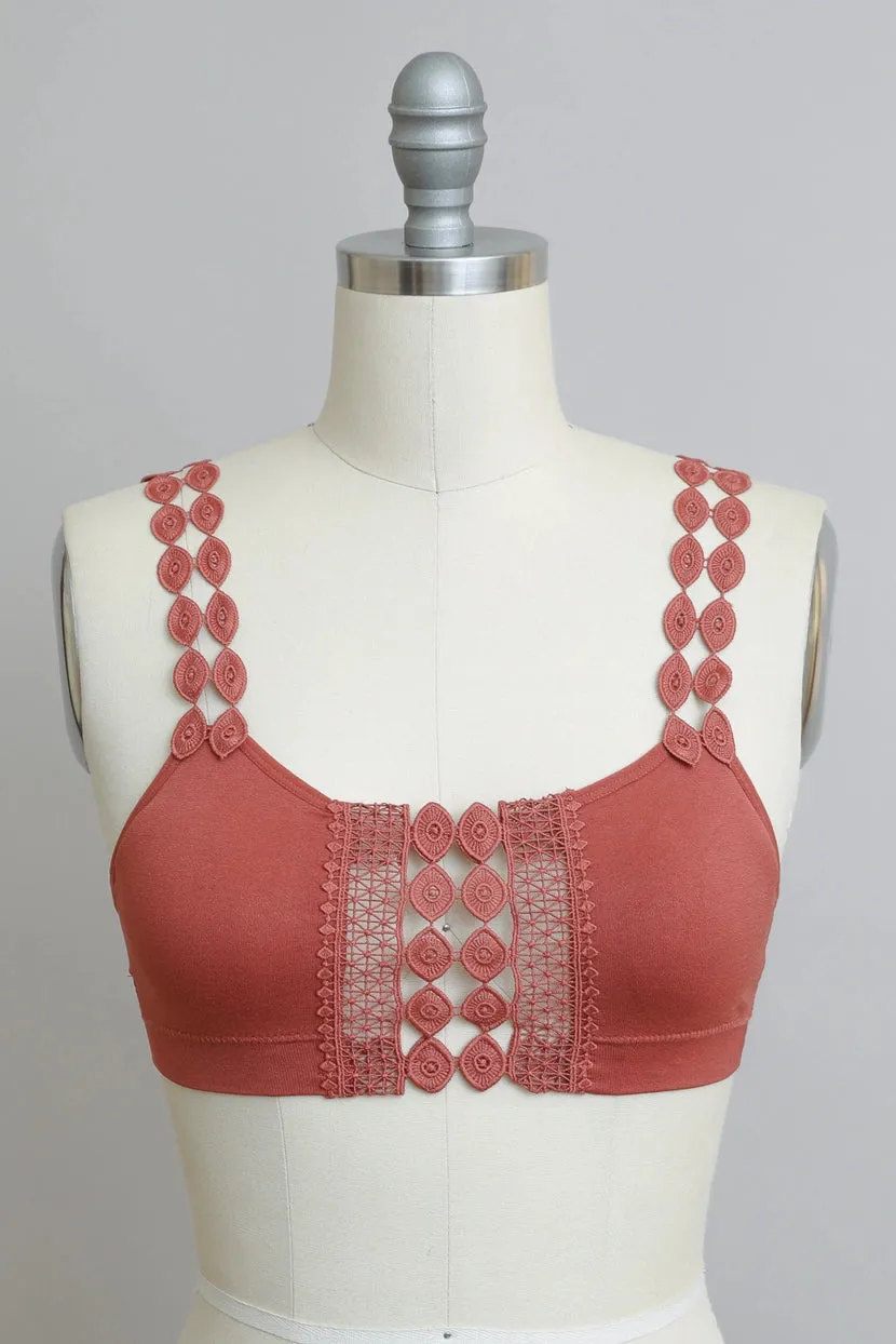 Boho Eye Lace Applique Bralette