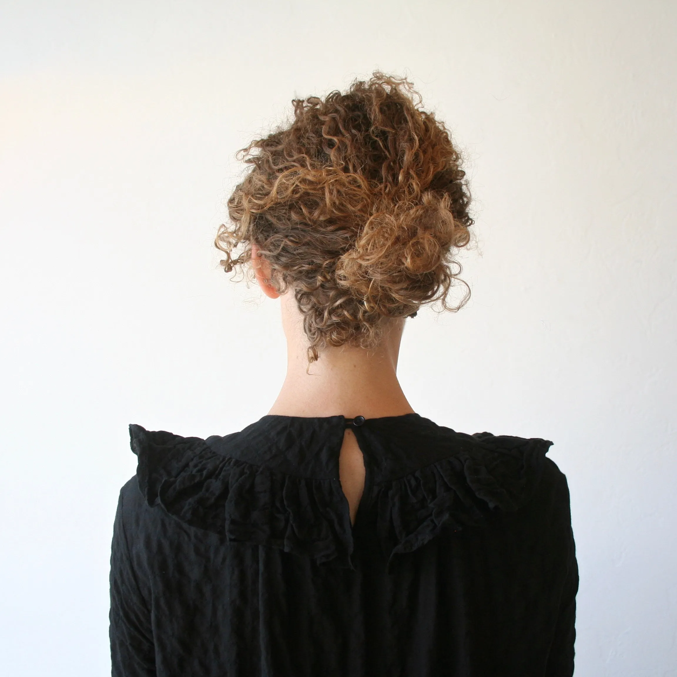 Bon Ruffle Collar Long Sleeve Dress