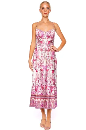 Botanical Novella Gathered Bodice Midi Dress