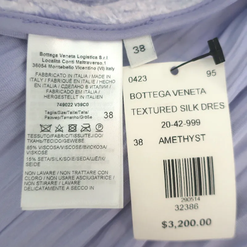 Bottega Veneta Ruched Velvet V-Neck Gown Lilac Size 38 Sleeveless Maxi Dress