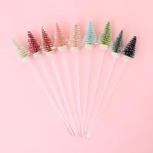 Bottle Brush Tree Felt Drink Stirrers