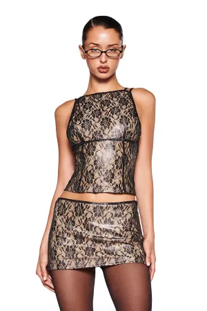 BRIGITTE LACE TOP - BLACK : LACE