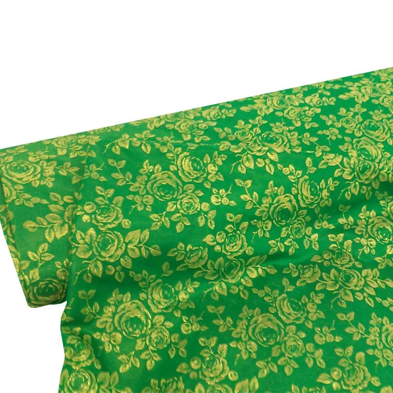 Brocade Lancia Emerald Green Fabric 150 cm