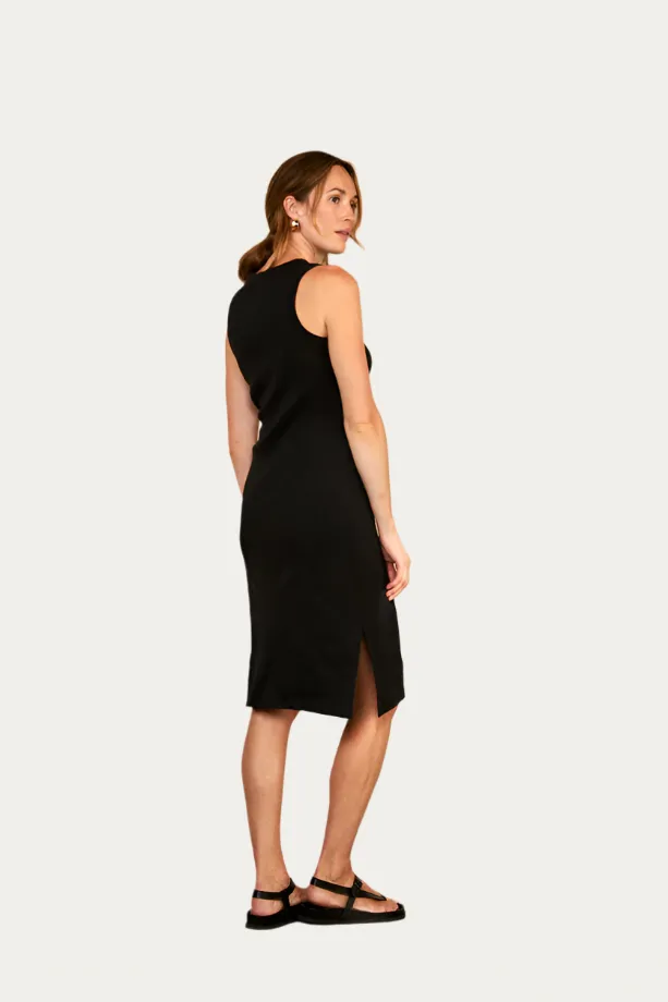 Bshirt Nursing Sleeveless Dress in Charcoal Black