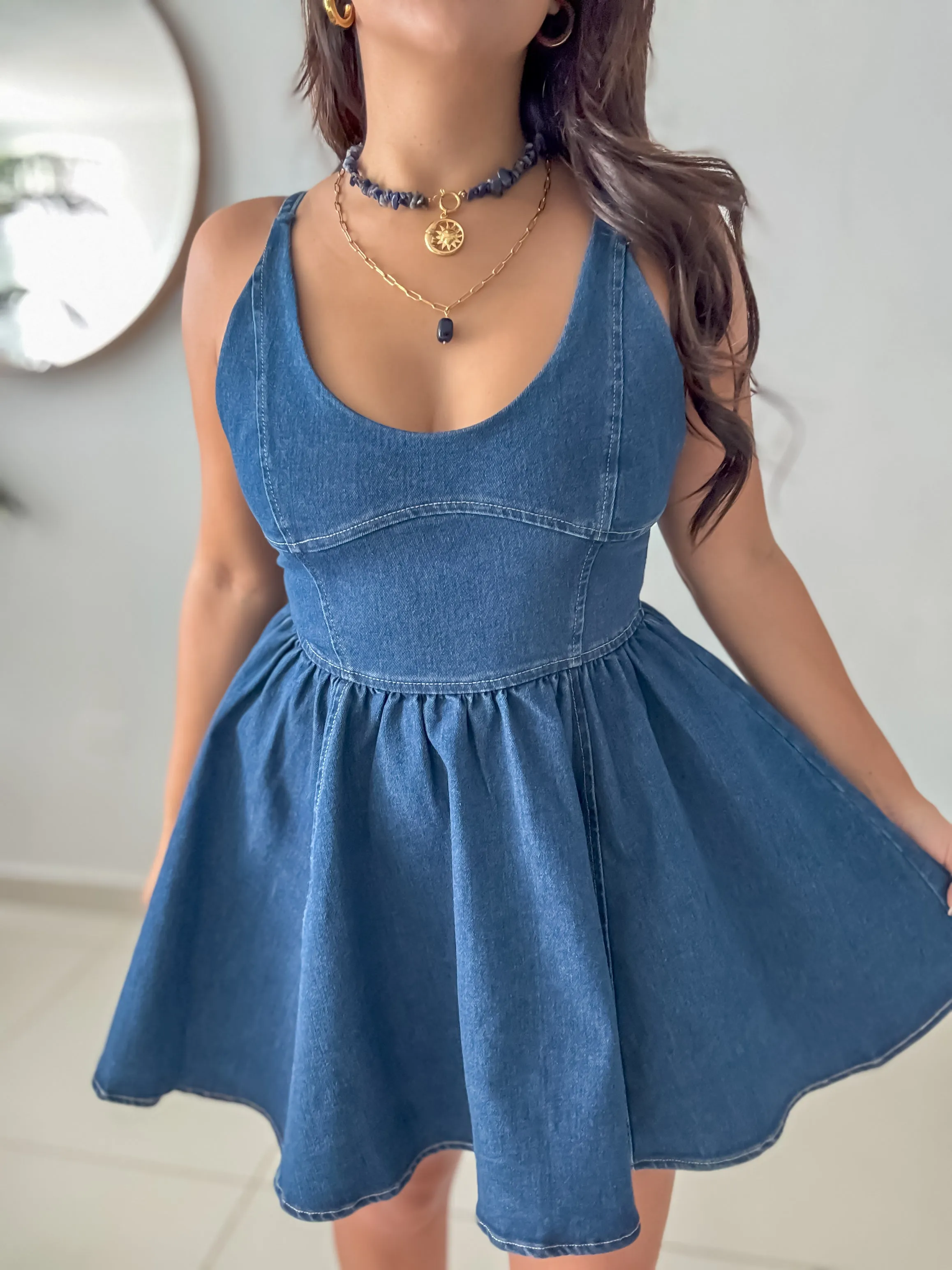 Bustier Denim Dress