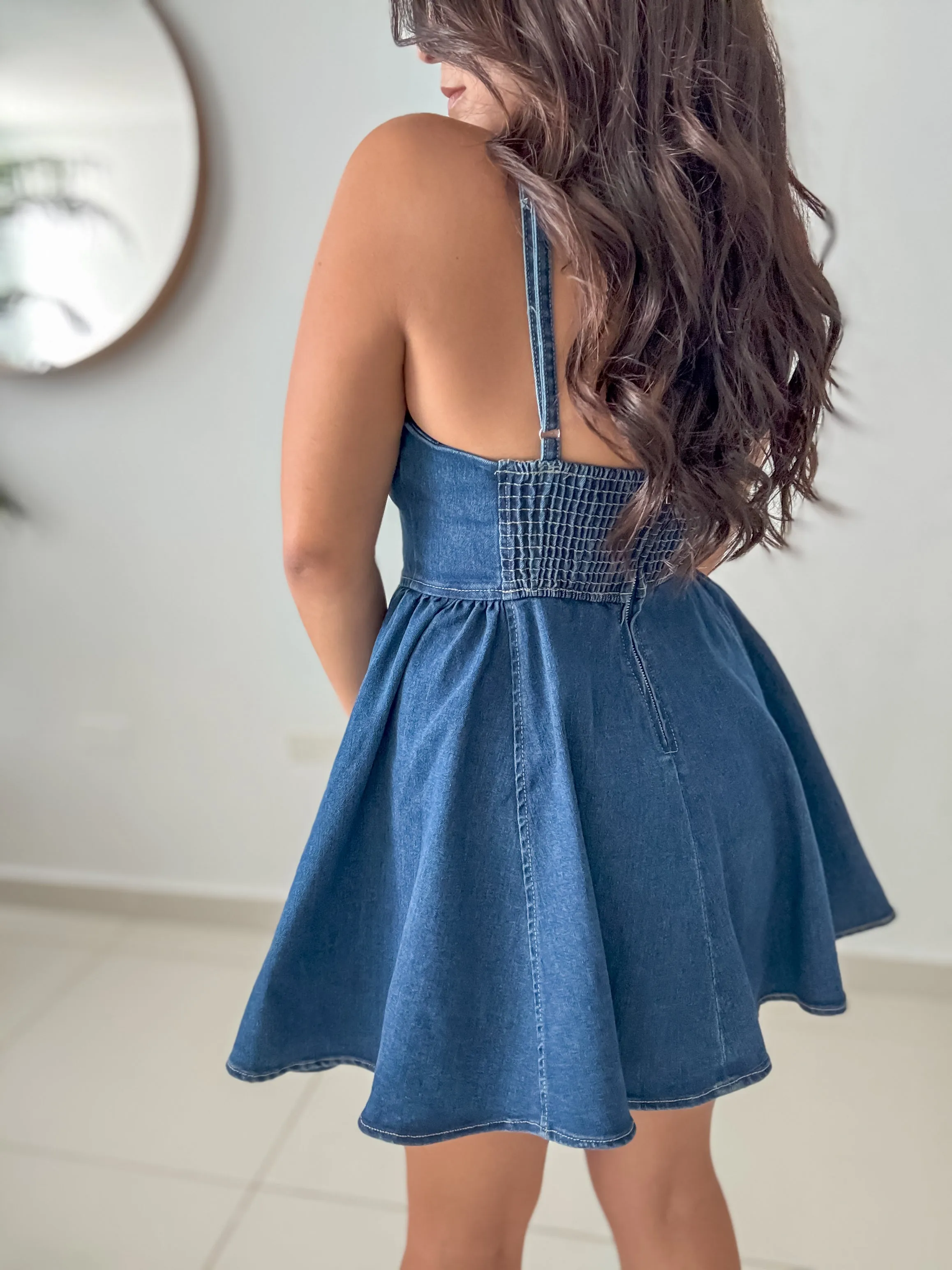Bustier Denim Dress