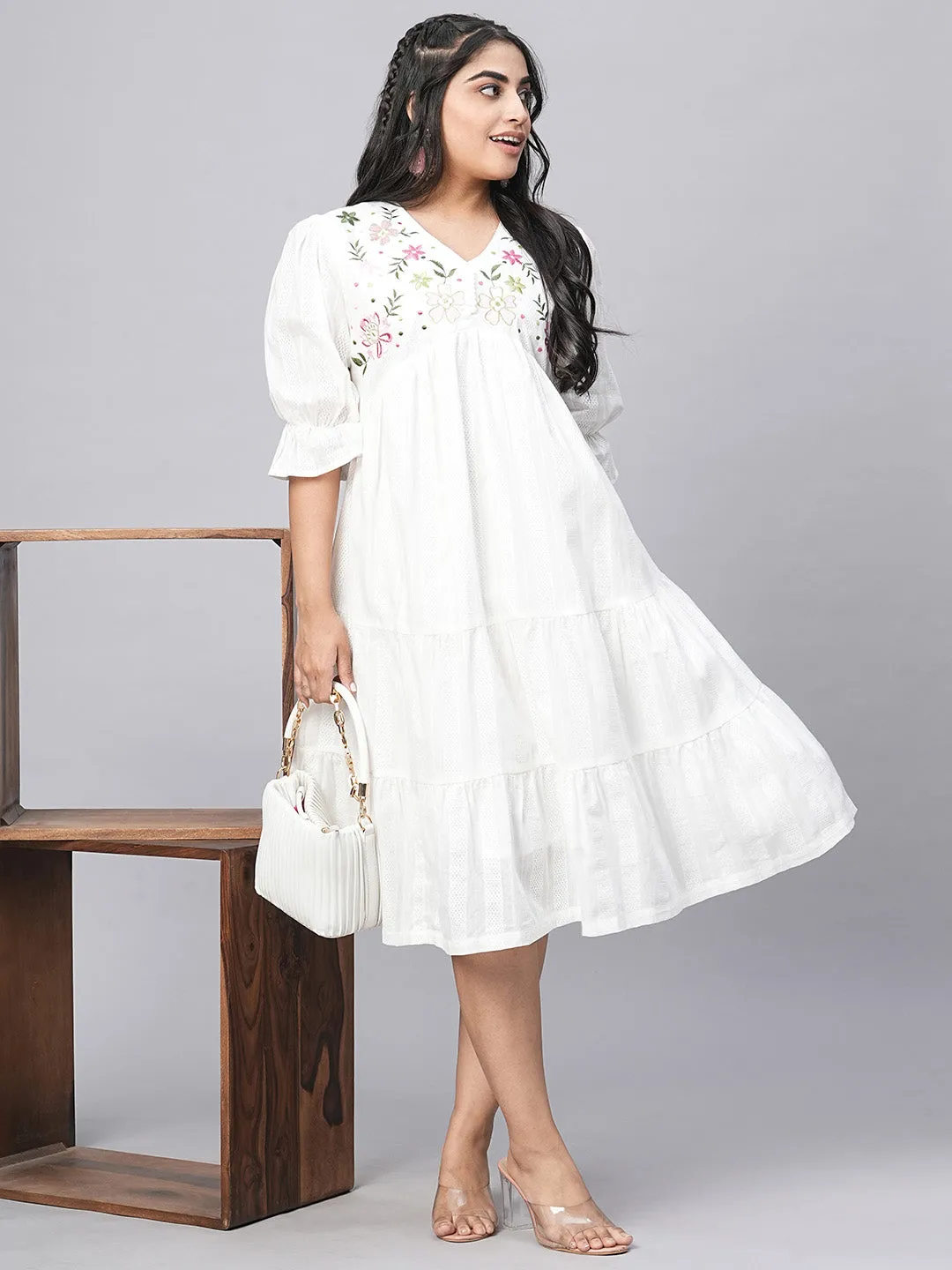 Buy White Cotton Ethnic Dress for women online in India - Zola