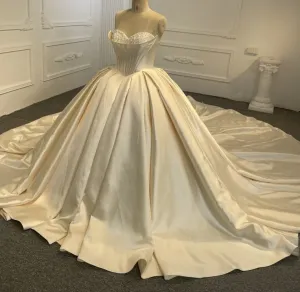 BYG24-9 STRAPLESS BEADED BALL GOWN DRESS