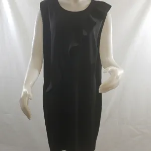 Calvin klein black scuba sleeveless ruffle dress