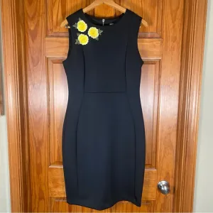 Calvin Klein Floral-Appliqué Scuba Sheath Dress!!