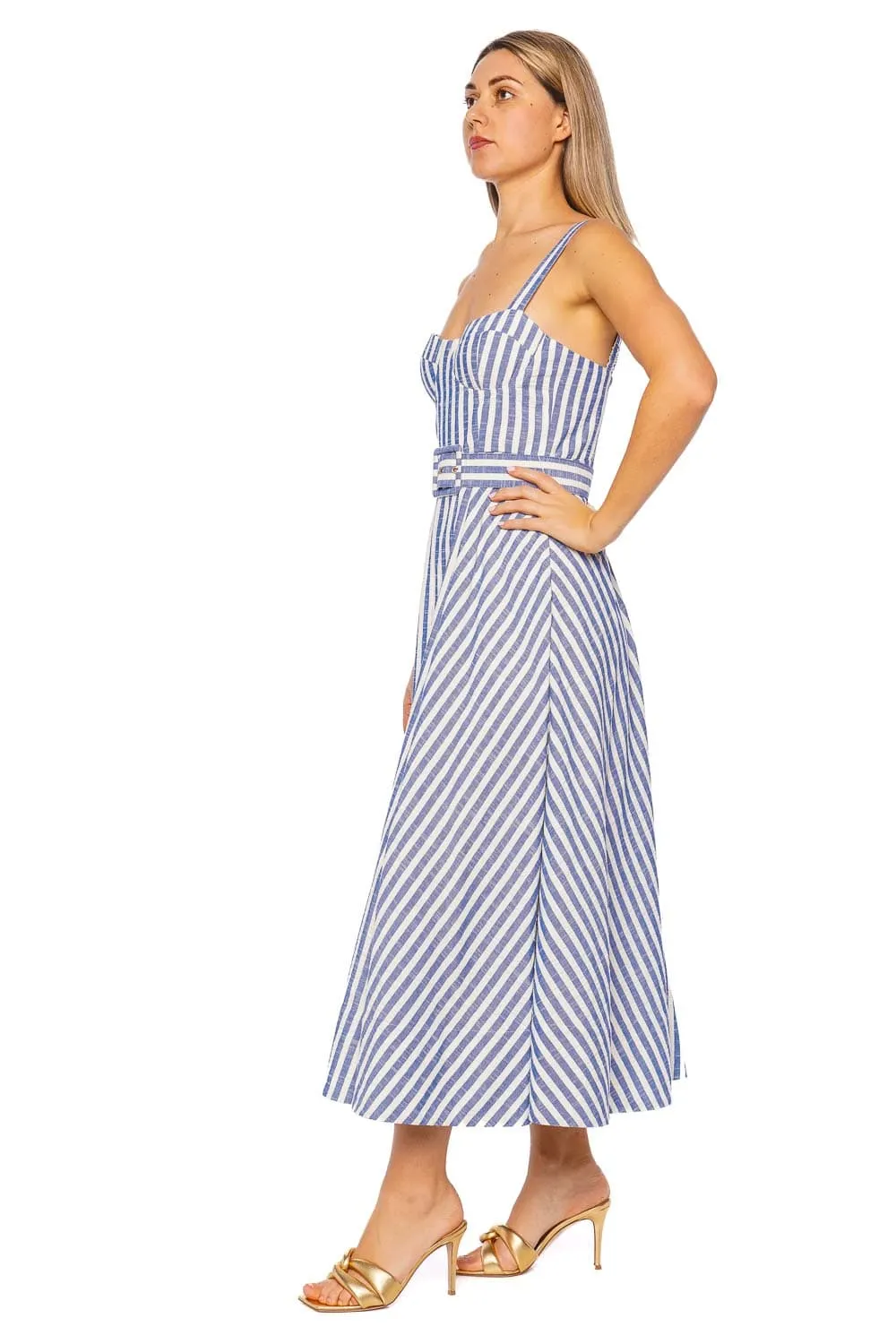 Calypso Striped Seersucker Midi Dress