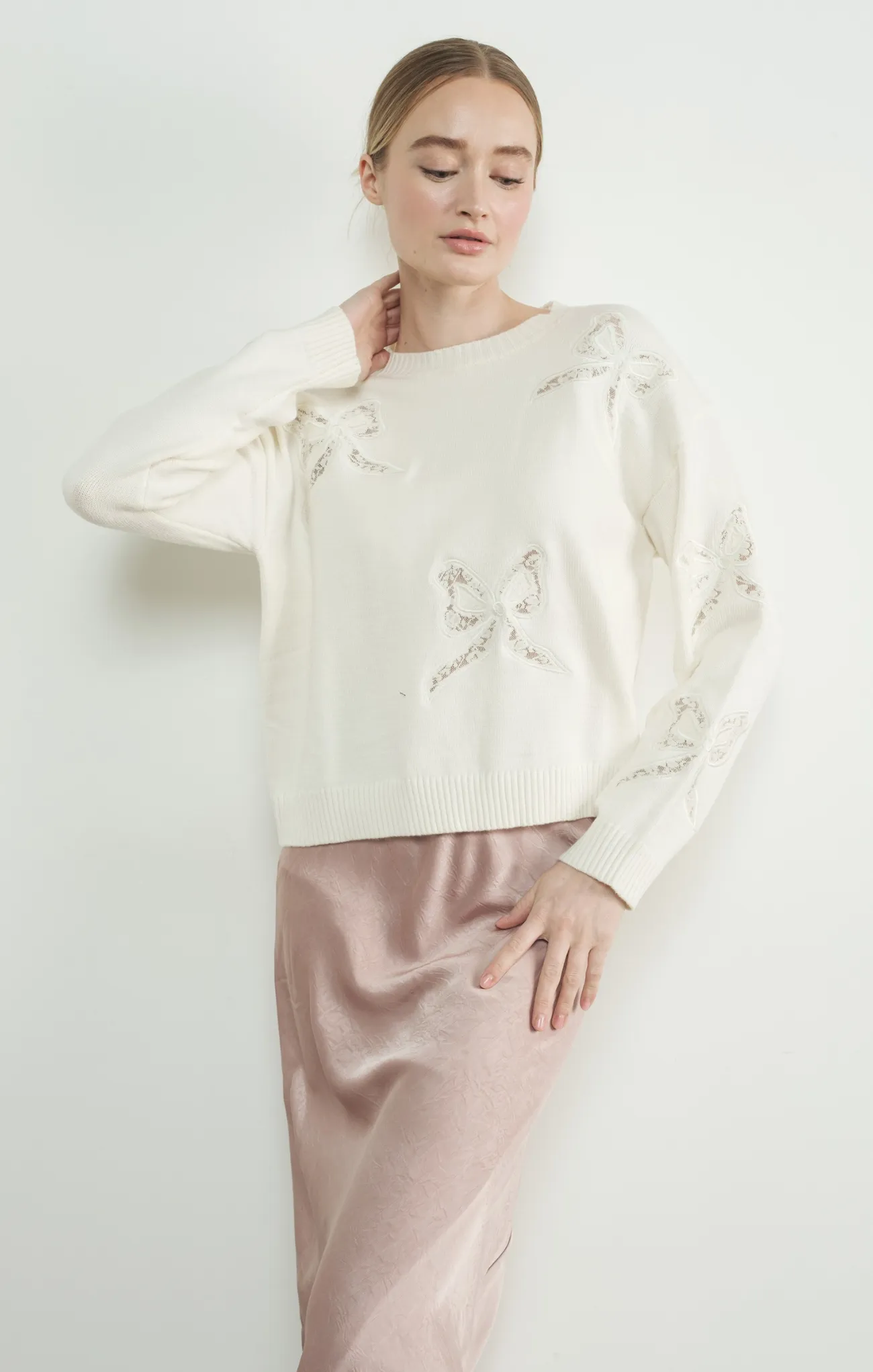 Camila Lace Bow Sweater