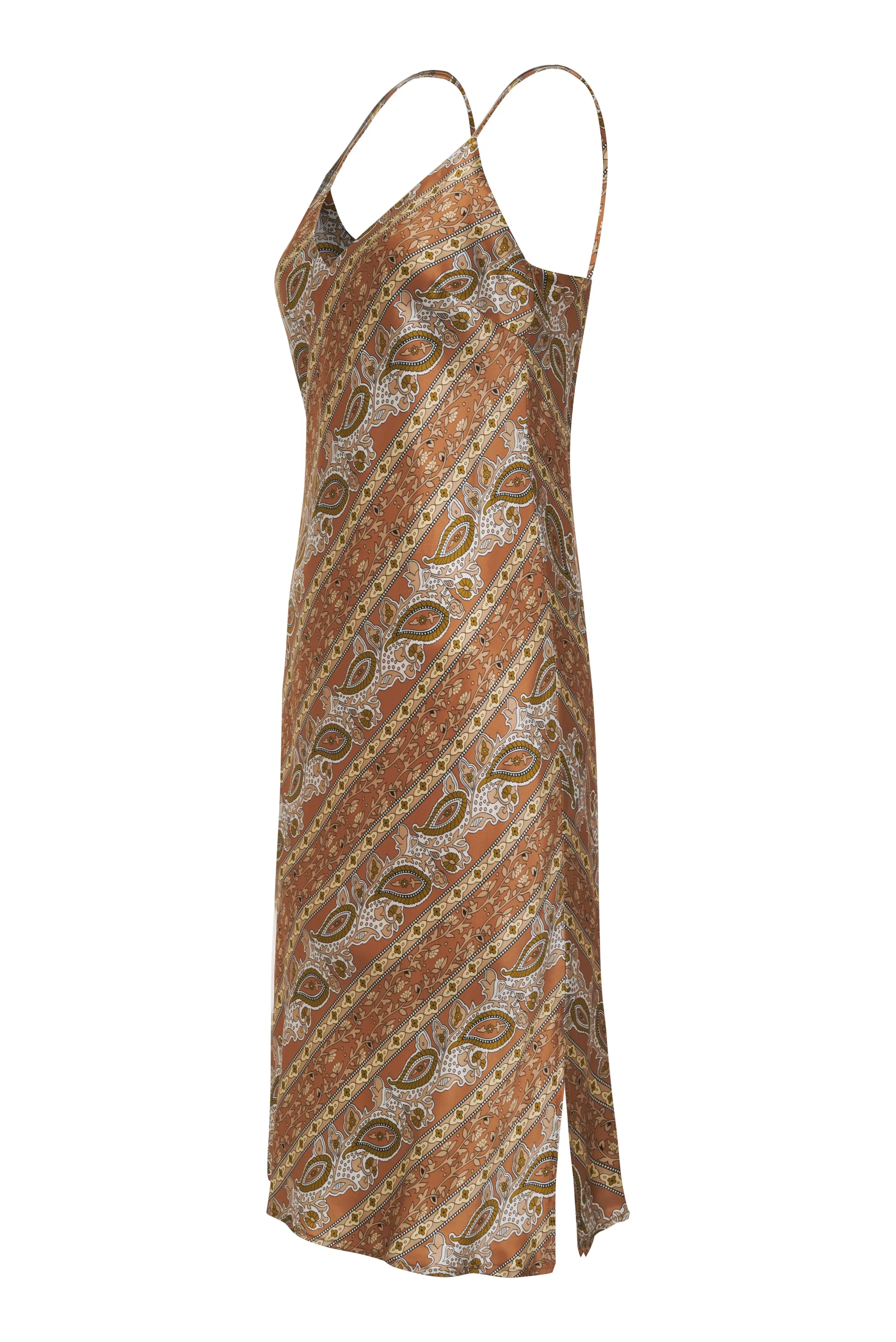Capri Bias Midi Dress Fall Camel