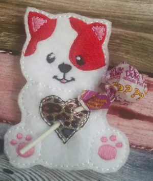 Cat Sucker Holder - Easter basket- Classroom Party Favor - Birthday Party Favor - magical - heart - lollipop - be mine - non food treat