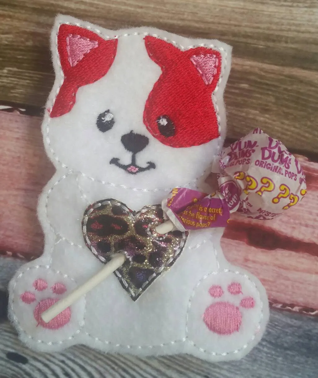 Cat Sucker Holder - Easter basket- Classroom Party Favor - Birthday Party Favor - magical - heart - lollipop - be mine - non food treat