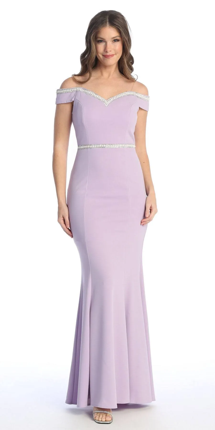 Celavie 6348 Off-Shoulder Mermaid Long Dress