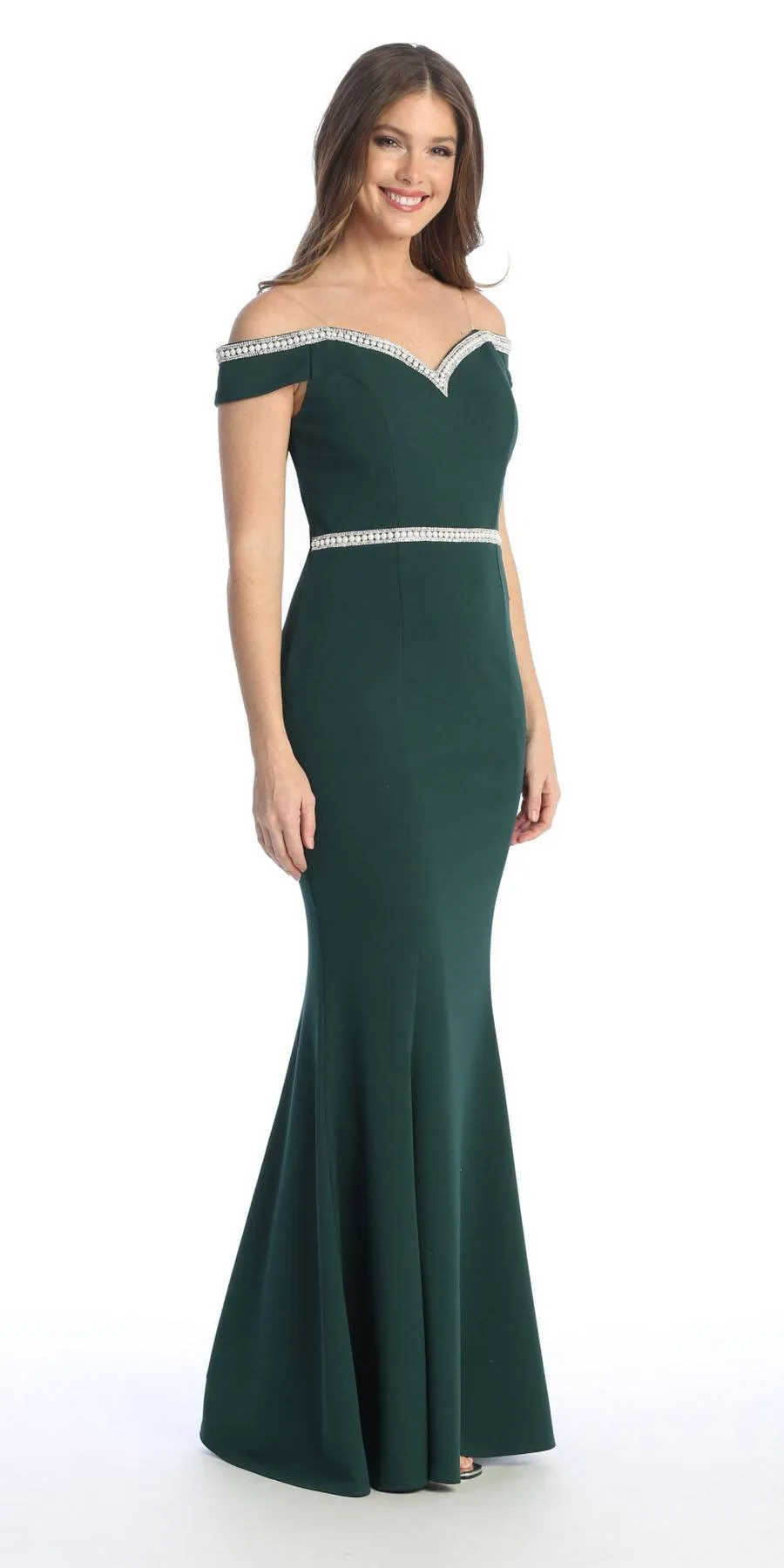 Celavie 6348 Off-Shoulder Mermaid Long Dress