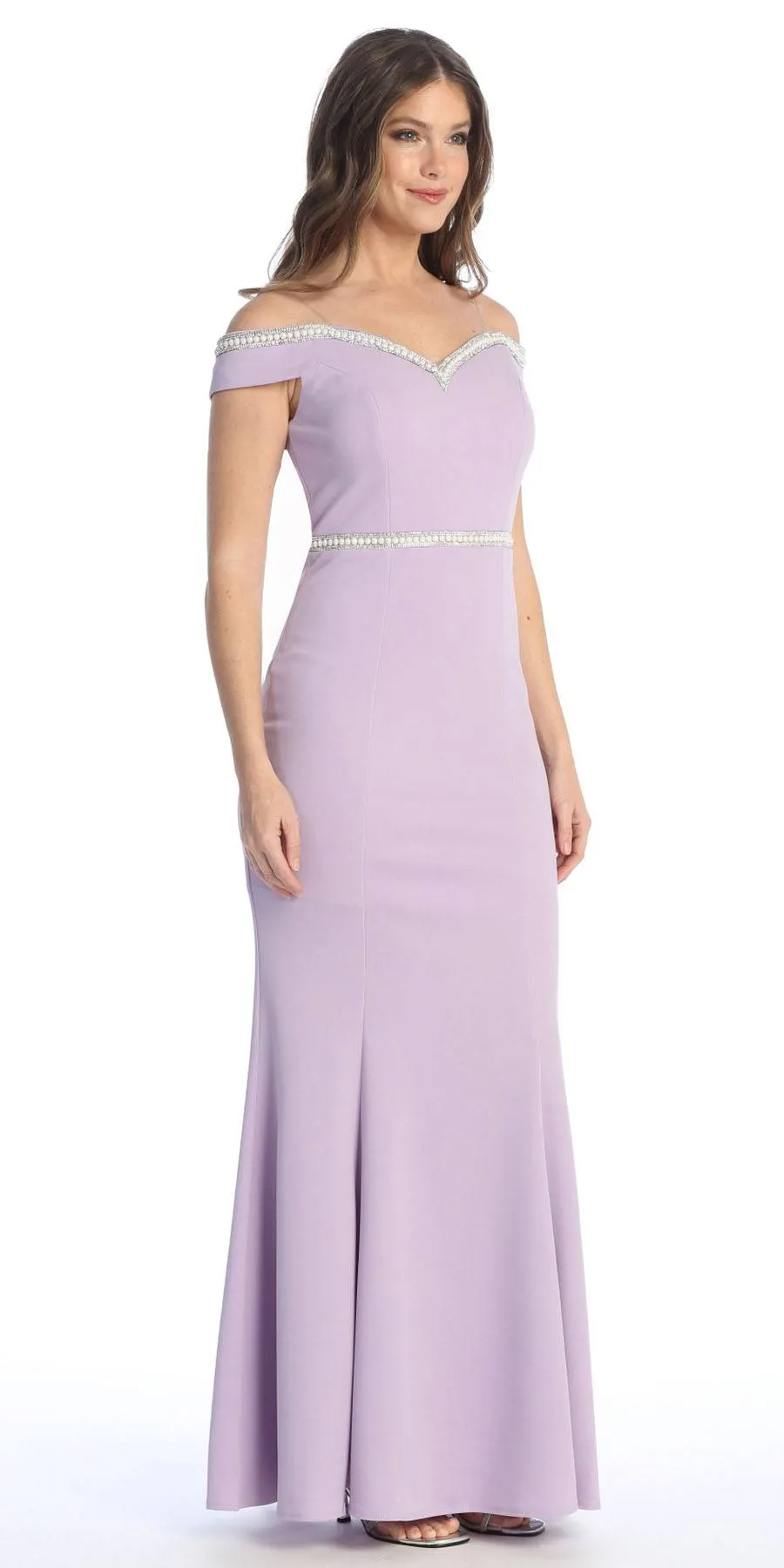 Celavie 6348 Off-Shoulder Mermaid Long Dress