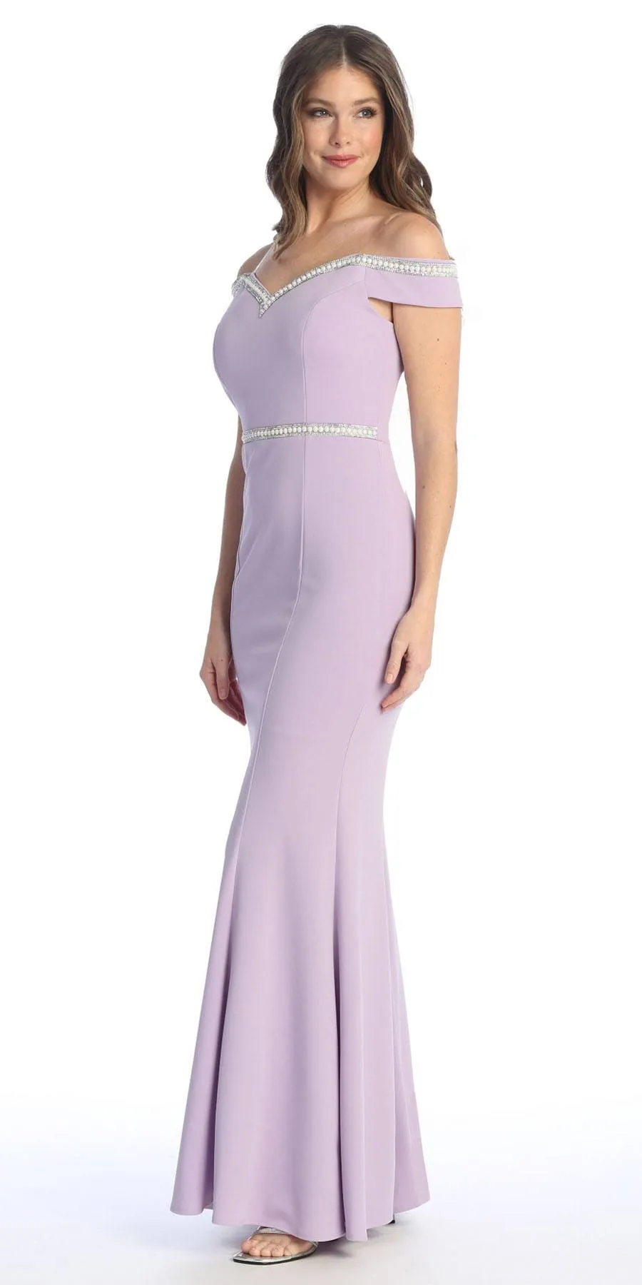 Celavie 6348 Off-Shoulder Mermaid Long Dress