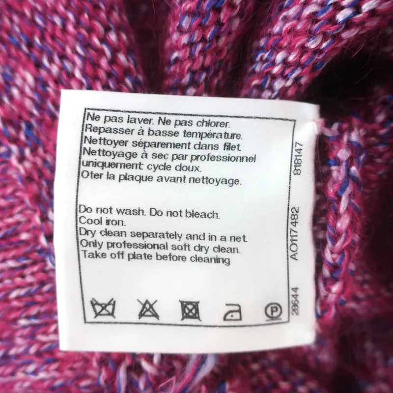 Chanel 15K Turtleneck Mini Sweater Dress Fuchsia Silk-Mohair Size 34