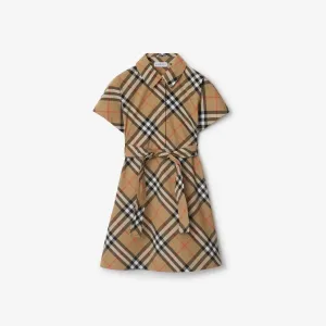 Check Cotton Shirt Dress
