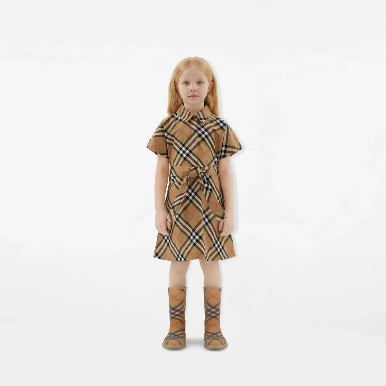Check Cotton Shirt Dress