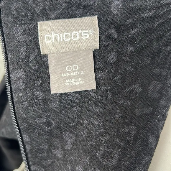 Chicos Ponte Jacquard Sheath Zipper-Detail Dress Animal Chetah Print Dress