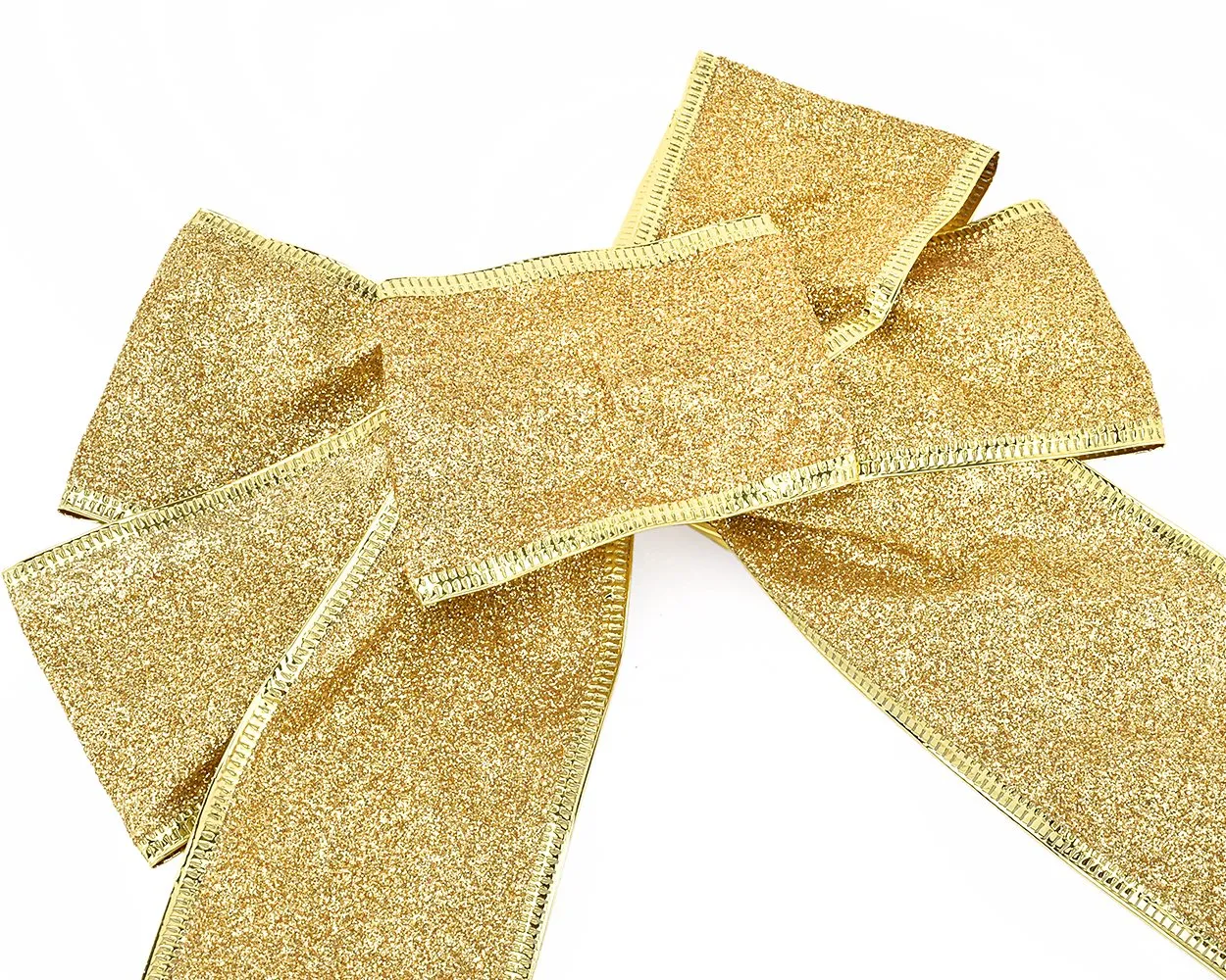 Christmas Party Decoration Ornaments 4 Pcs 10'' Glitter Bows