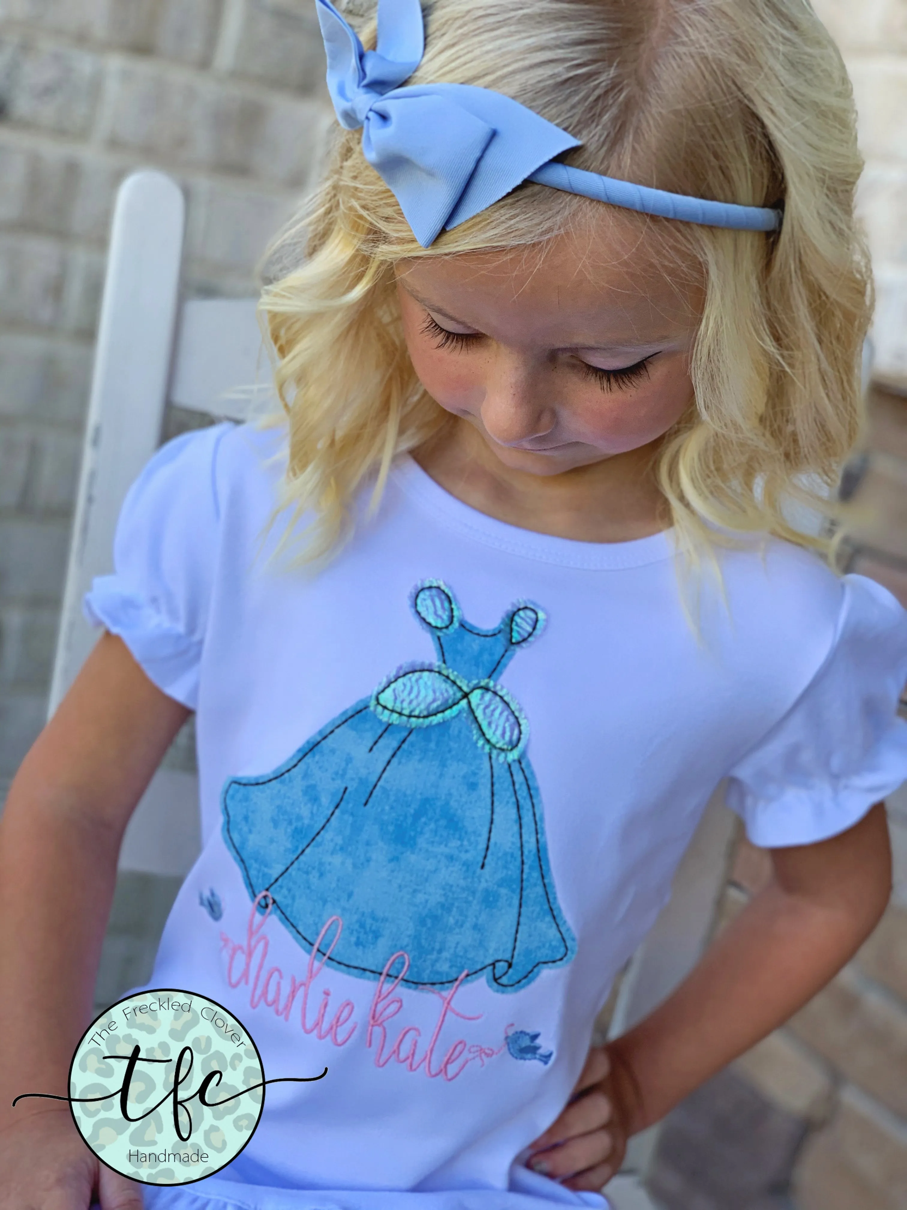 {Cinderella Dress} applique tee