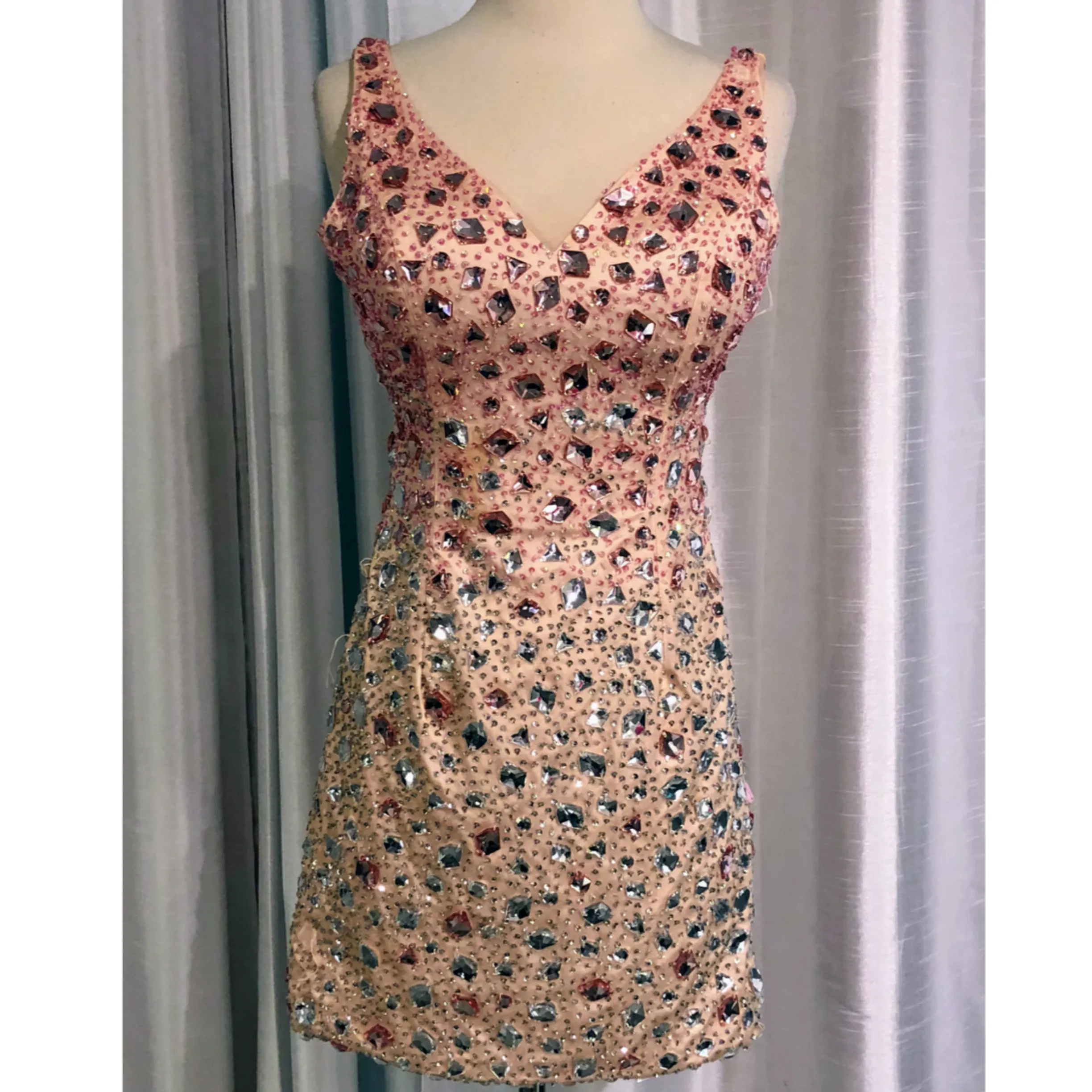 CLARISSE Peach Sheath Short Dress Size 8
