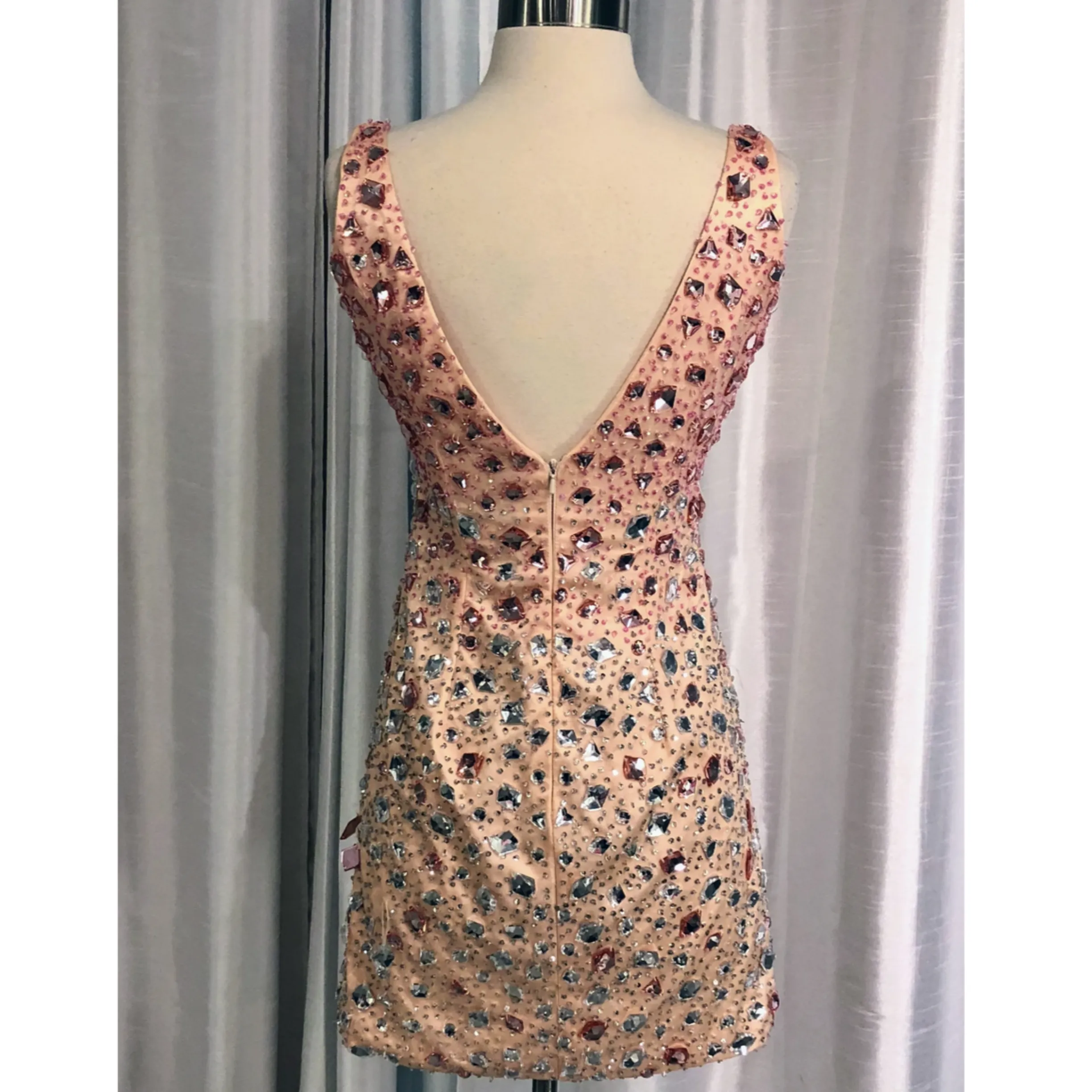 CLARISSE Peach Sheath Short Dress Size 8