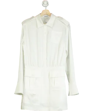 Cloeys White Satin Pocket Detail Dress UK S