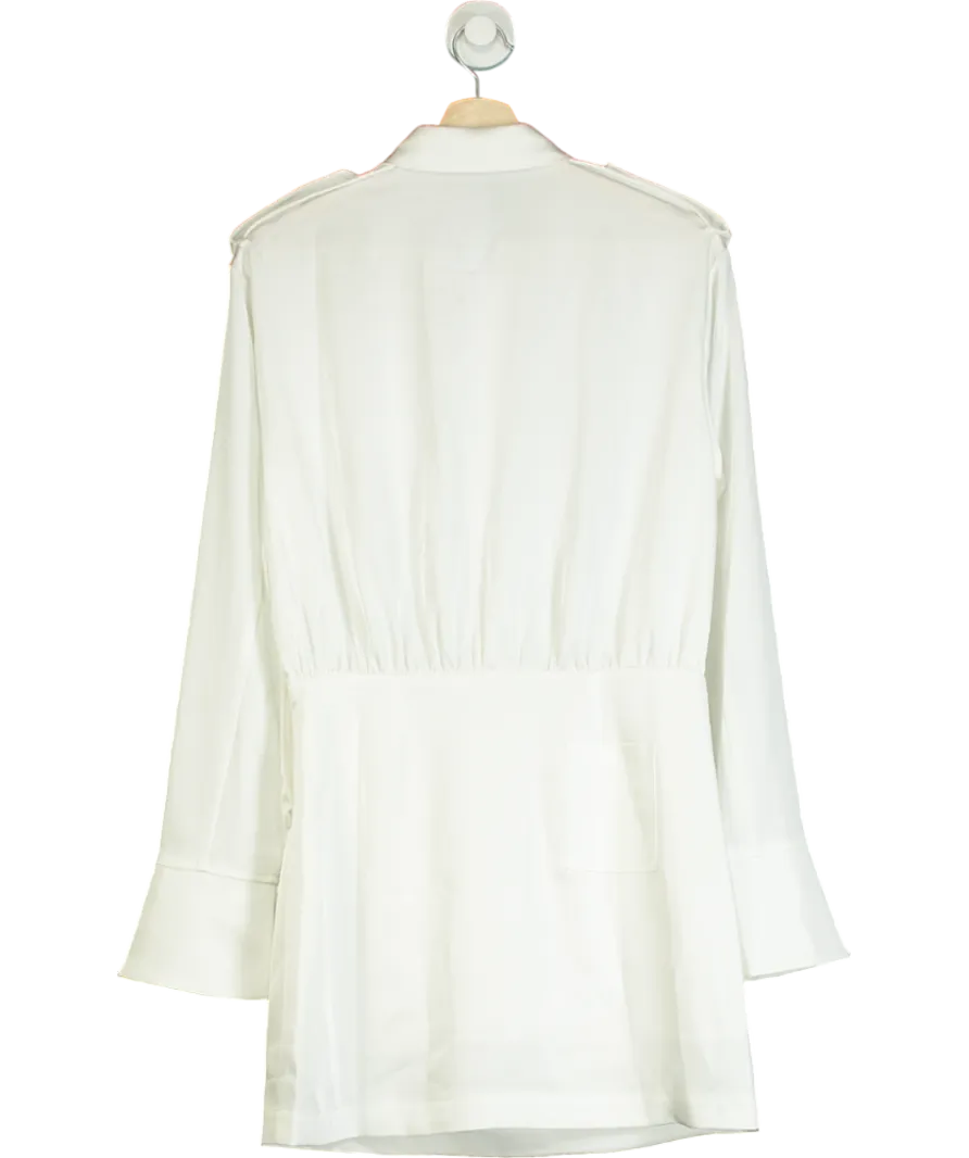 Cloeys White Satin Pocket Detail Dress UK S