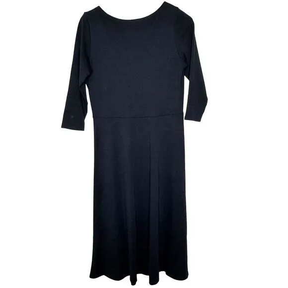Cobalt Street 3/4 Sleeve BCI Cotton Boatneck Mid-calf Flared Dress