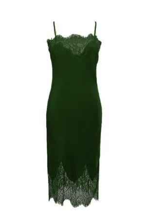 Coco Lace Silk Dress Hunter