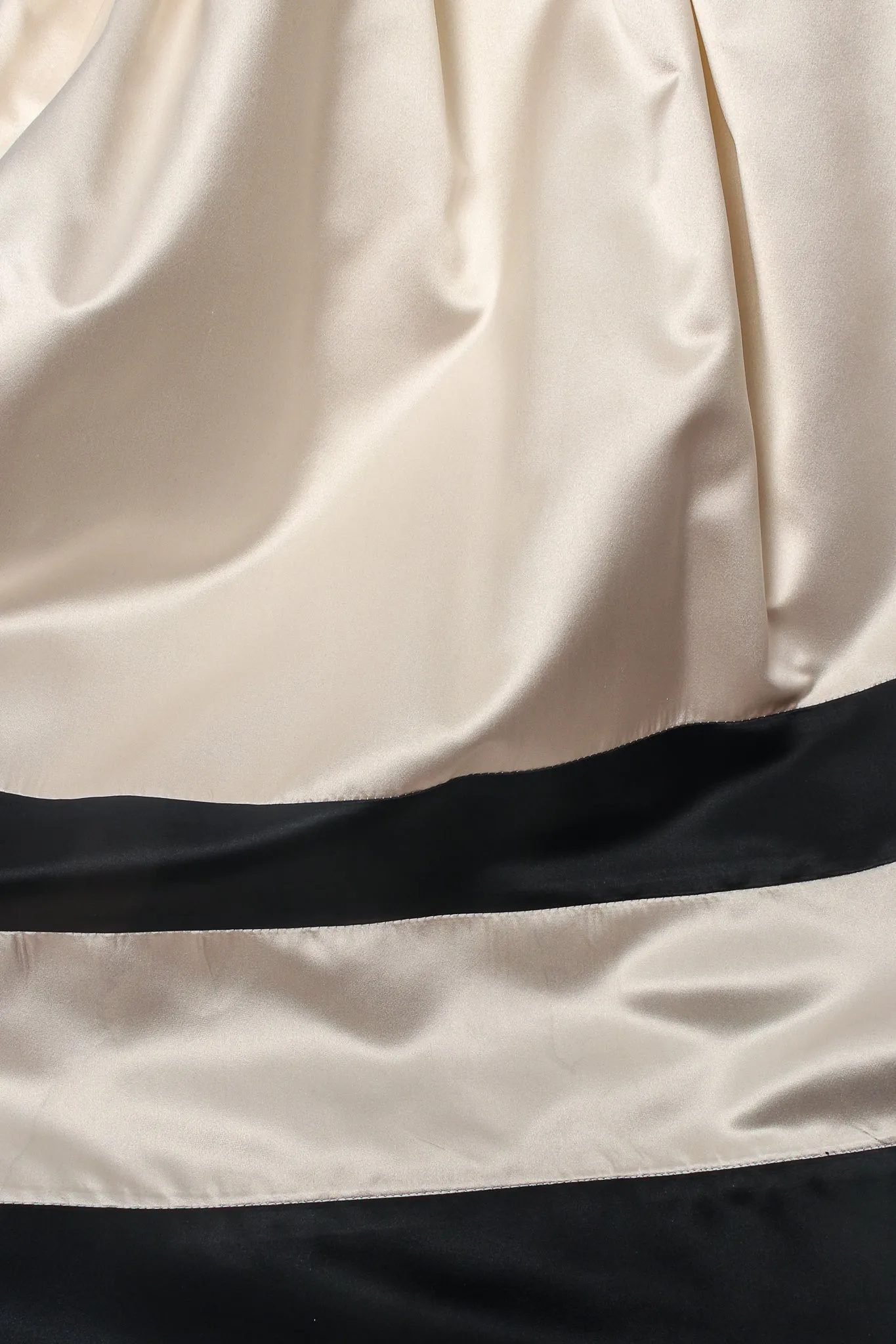 Contrast Banded Satin Ball Gown