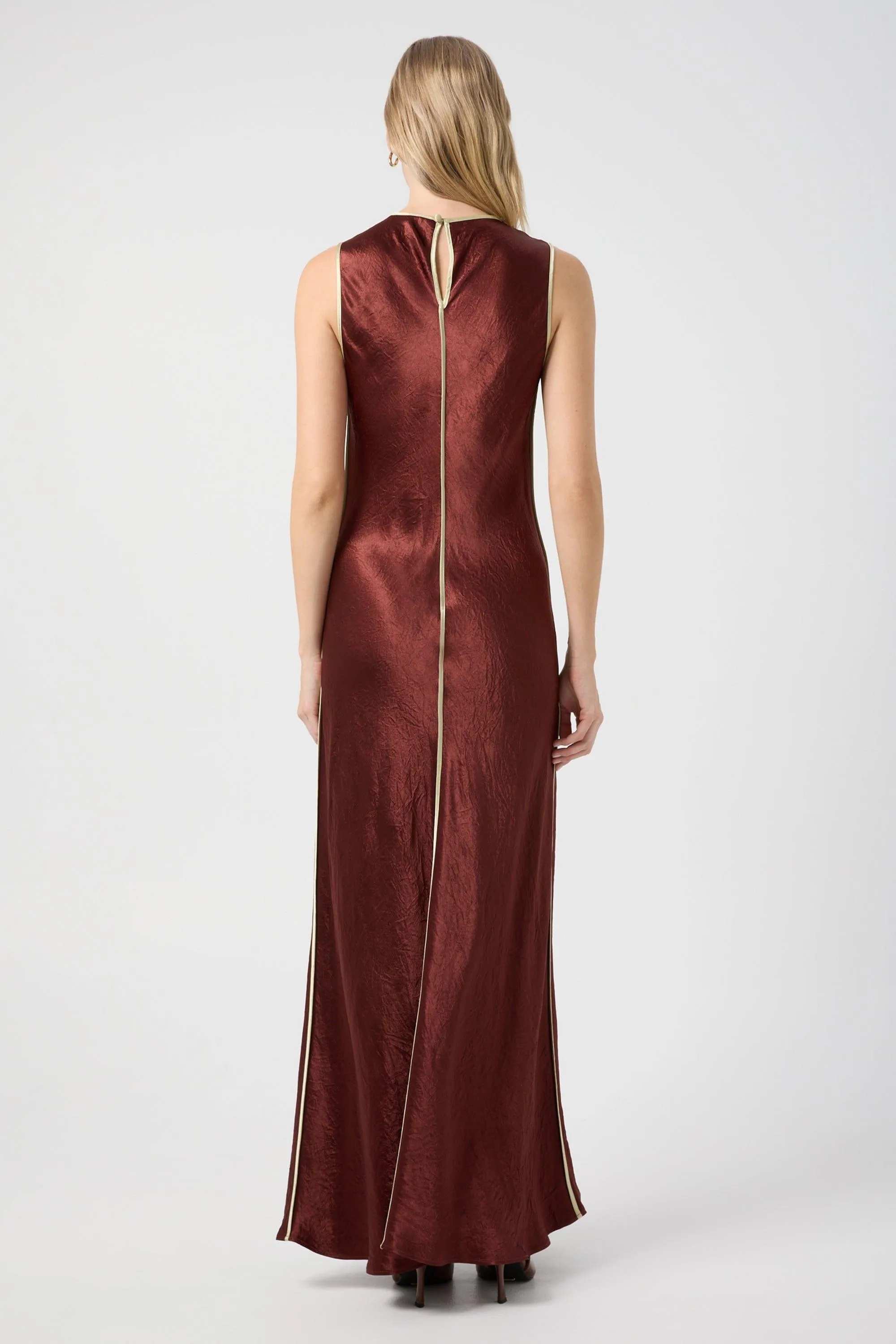 CRUSH CONTRAST BIND MAXI TANK DRESS | SHIRAZ & APPLE