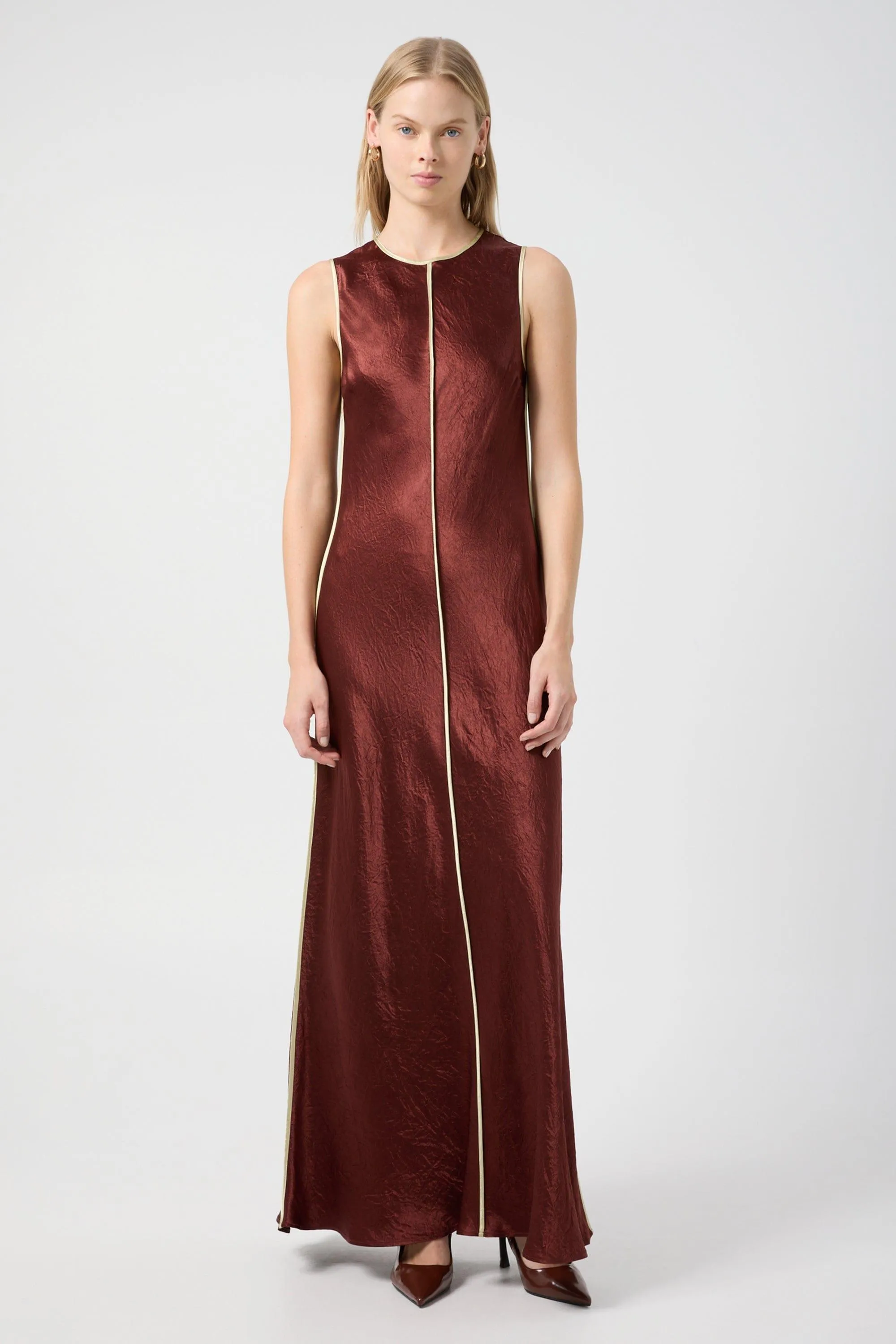 CRUSH CONTRAST BIND MAXI TANK DRESS | SHIRAZ & APPLE