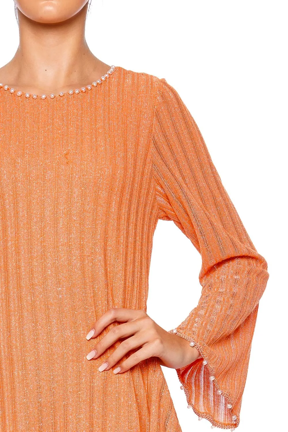 Dalia Pearl Long Sleeve Knit Mini Dress
