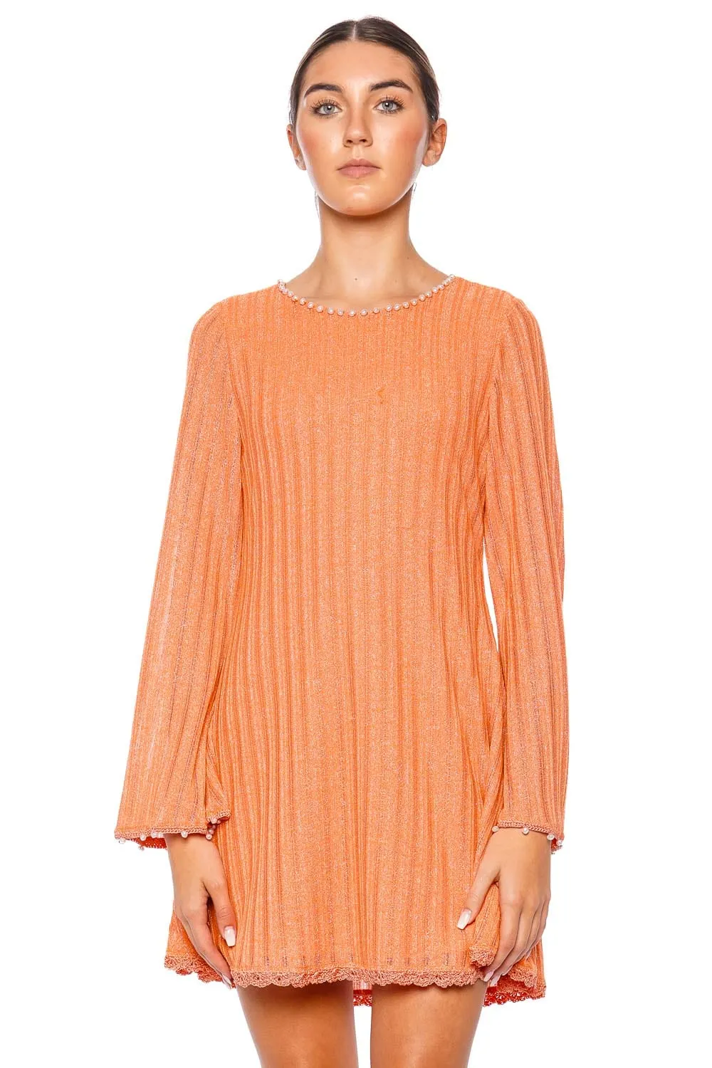 Dalia Pearl Long Sleeve Knit Mini Dress