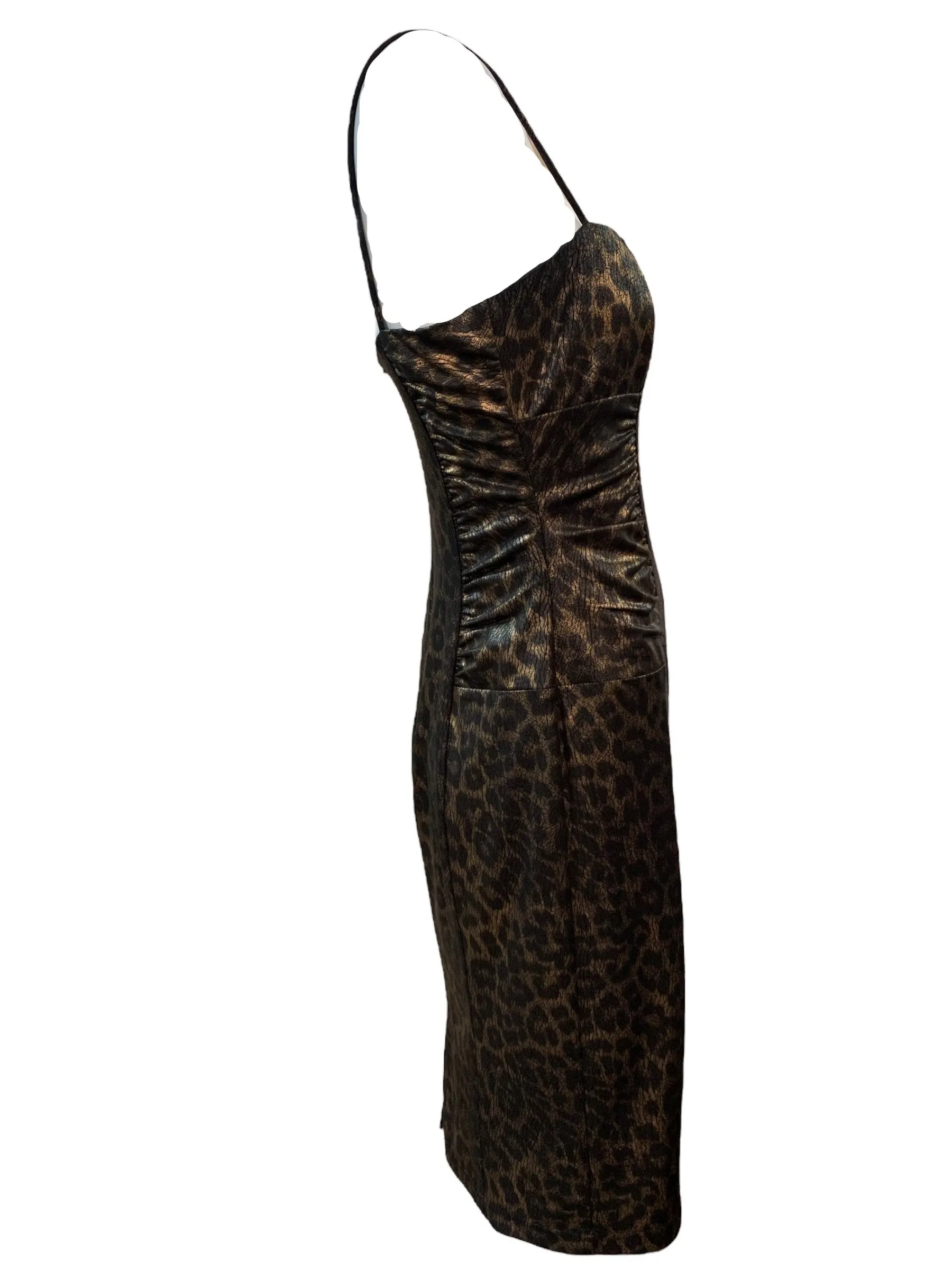 D&G Y2K Leopard Print Body Con Dress