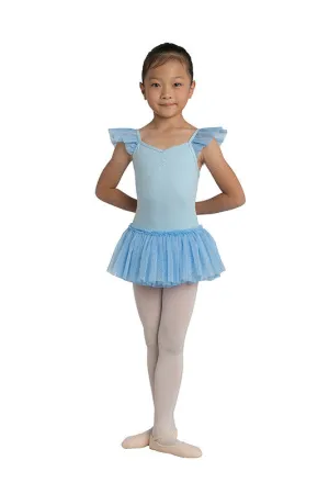 Danz N Motion Flutter Sleeve Dress Leotard with Glitter Skirt
