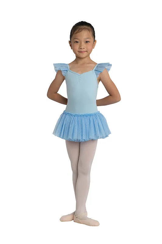 Danz N Motion Flutter Sleeve Dress Leotard with Glitter Skirt