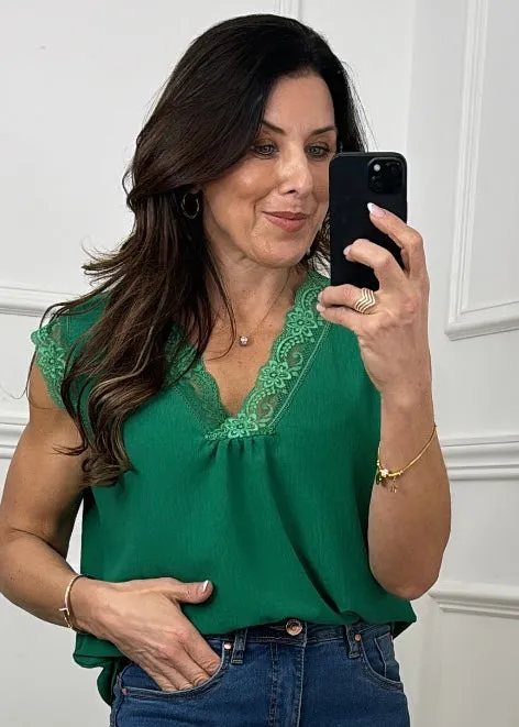 Davina Green Lace Trim Top
