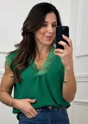 Davina Green Lace Trim Top