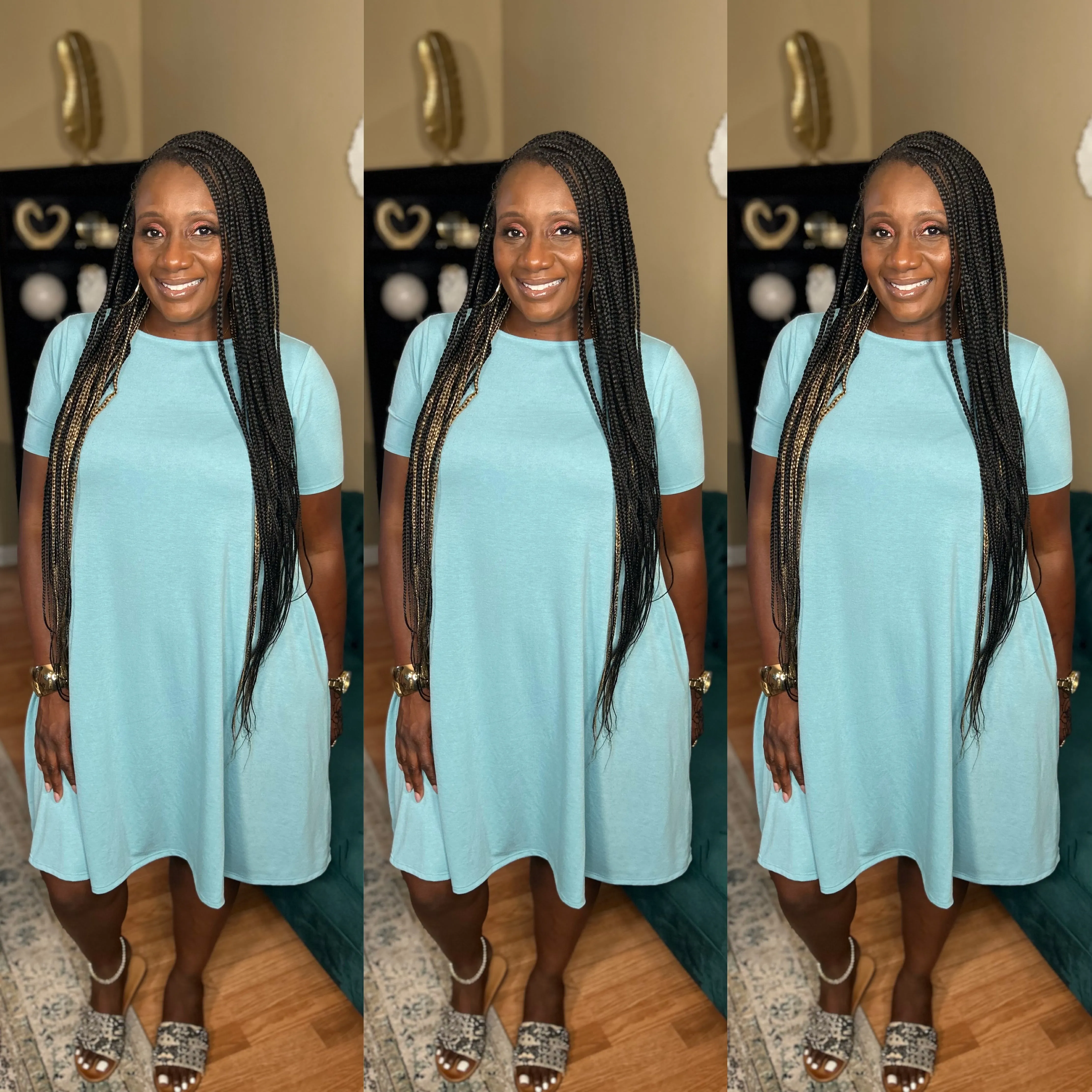 Deanna Dress - Blue Gray
