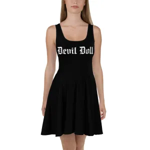 Devil Doll Old English Skater Dress - black S-3XL