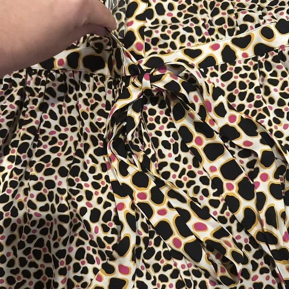 Diane Von Furstenberg Abel Surplice Wrap Dress V Neck Silk Cheetah Print Sz 2