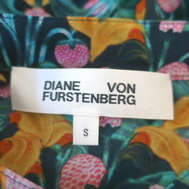 Diane von Furstenberg Tiered Maxi Dress Nea Garden Print Cotton-Silk Size Small
