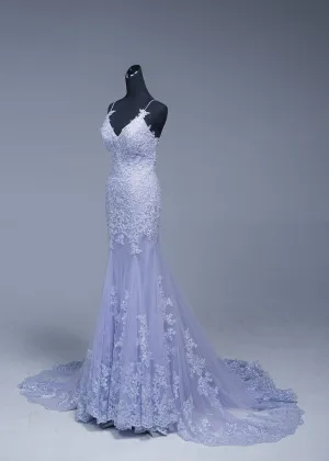 Discount Sheath Spaghetti Straps Lace Wedding Dress